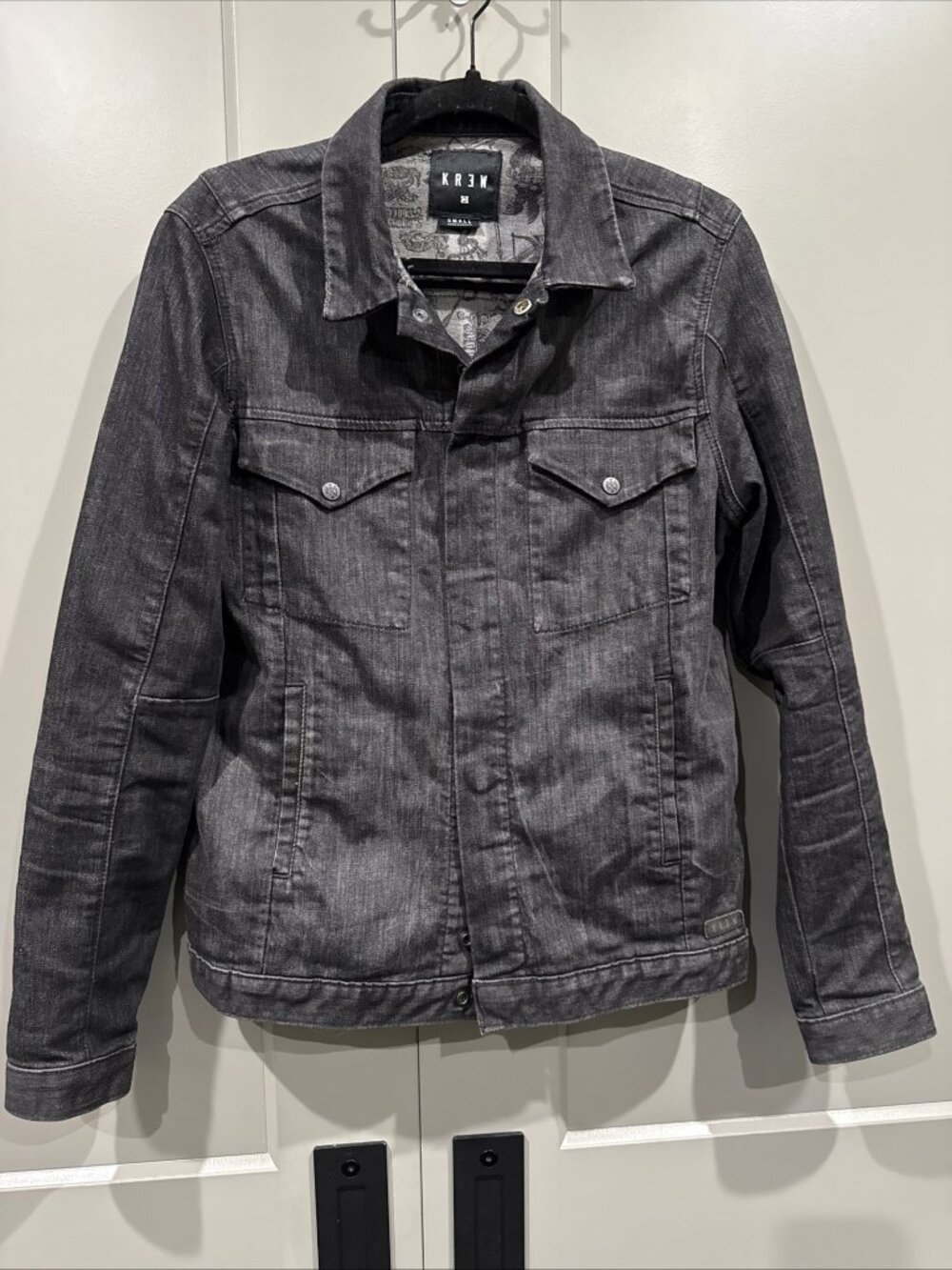 Kr3w Women’s Black Denim Jacket Sz S